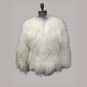 Banana Republic Dyed Mongolian Shearling Lamb Fur Jacket